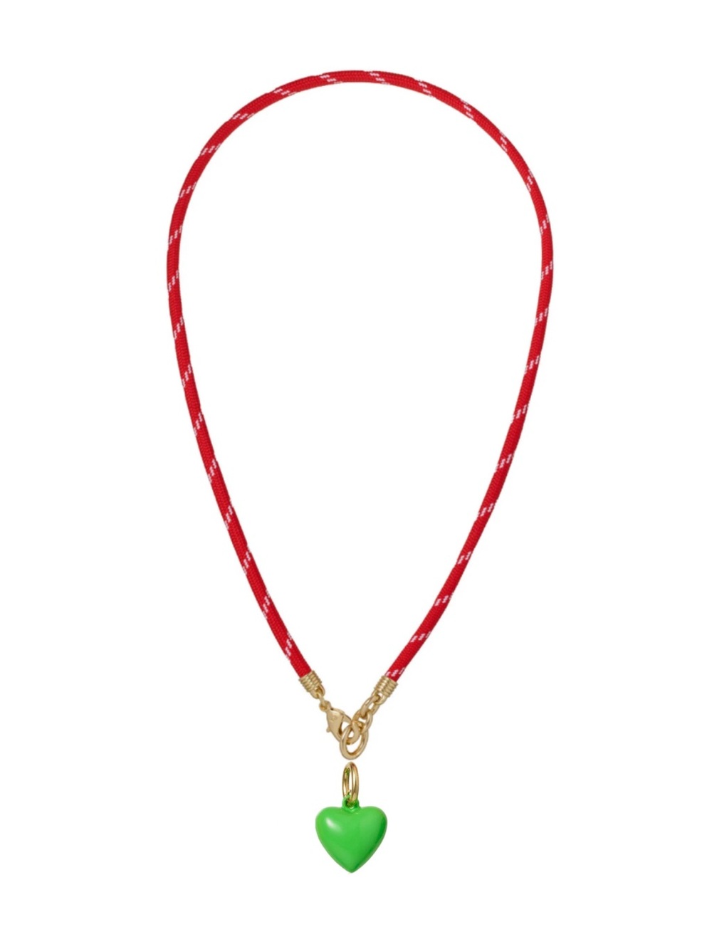 Roxanne Assoulin The Happy
Cord
Charm Necklace Red Cord
Green Apple Heart